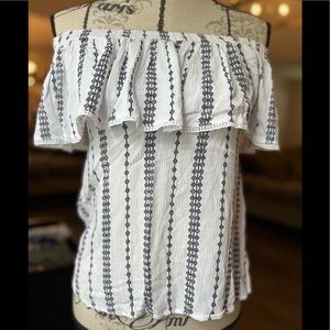 Maurice’s embroidered off shoulder blouse